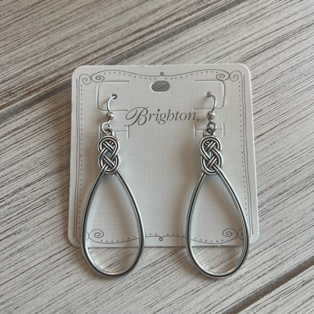 Brighton Interlock Silver French Wire Earrings Celtic motifs on Original Card